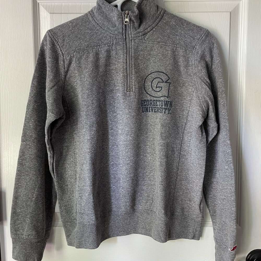 Georgetown University Gray Quarter-Zip Sweater